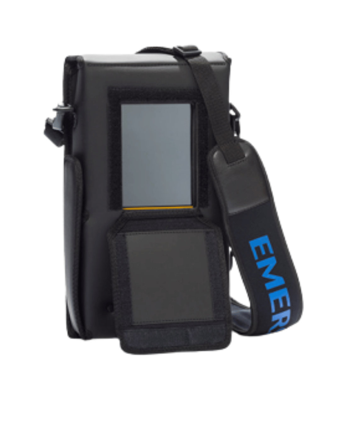 Front view of AMS Trex device communicator handheld unit with carrying unit