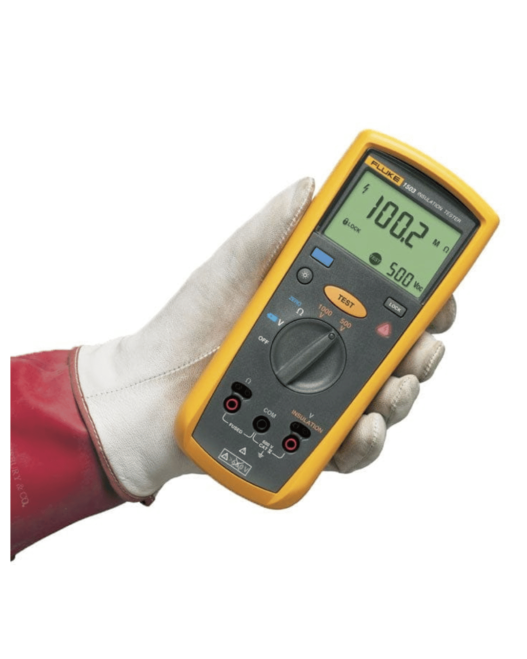 Fluke 1503 Insulation Resistance Tester 1000V in hand