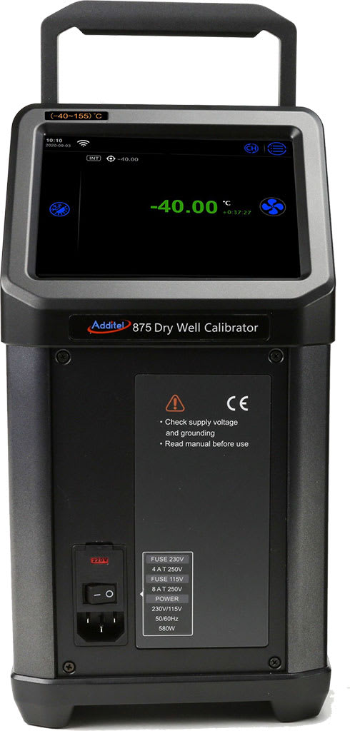 ADDITEL ADT875PC-155-A Dry Well Calibrator, -40°C to 155°C, Insert A, 110V, with Process Calibrator option