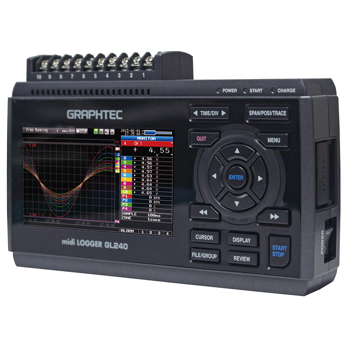 GRAPHTEC GL240 Compact, Standalone 10-Channel Datalogger