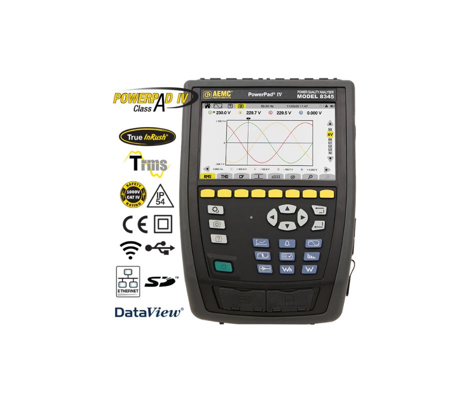 AEMC-2136.37-PowerPad® IV Model 8345 w/ 4 193-24-BK Sensors