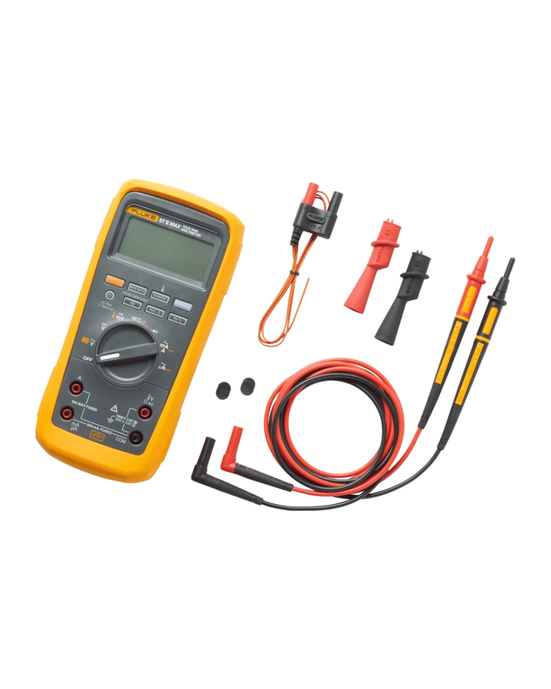 Fluke 87V MAX multimeter with probes and leads