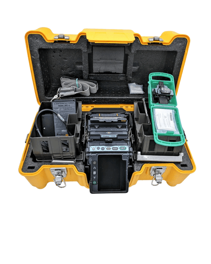 Open tool box with AFL 70S-005 fiber splicing equipments 