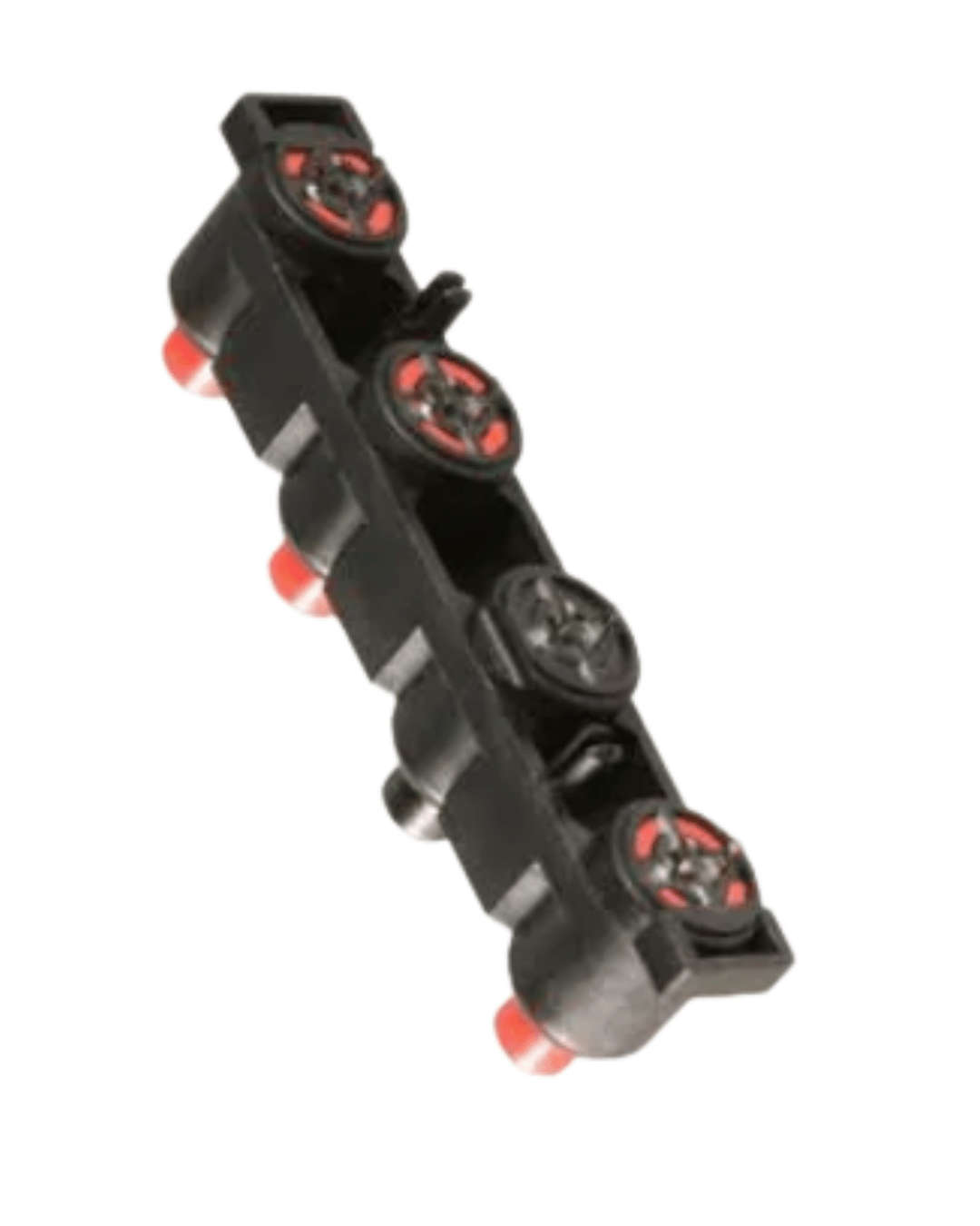 Angled view of input receptacle assembly