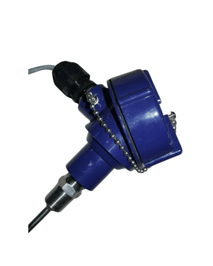 Wika RTD temperature sensor side view with metal protective probe