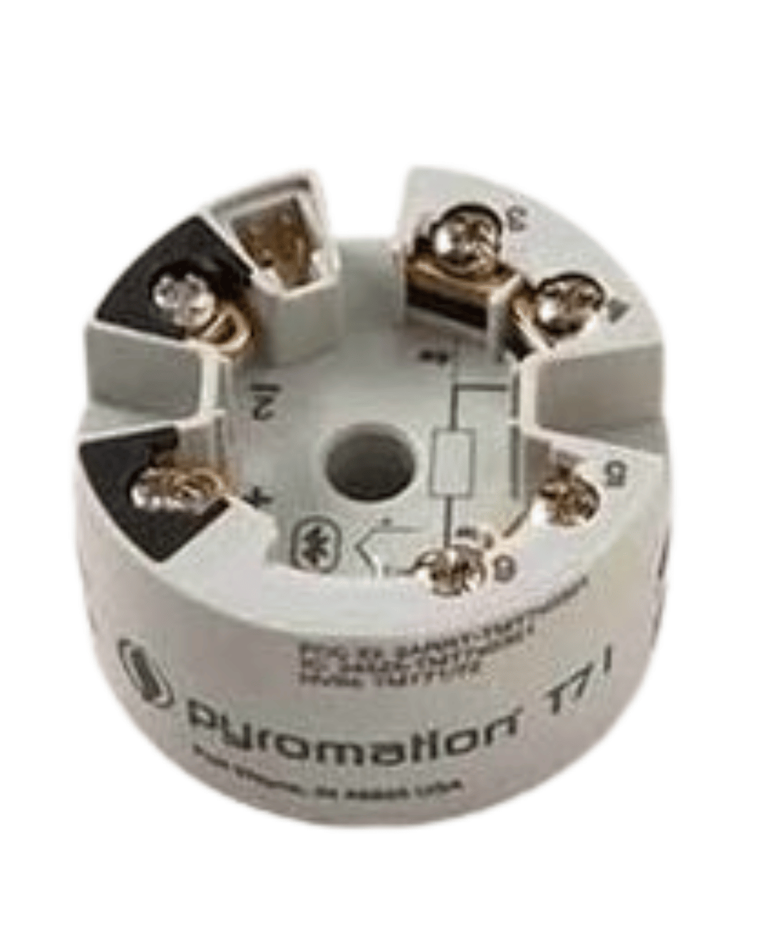 Terminal wiring viewq of Pyromation RTD temperature transmitter 