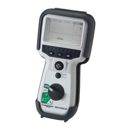 Side view of Megger TDR1000-3P handheld TDR
